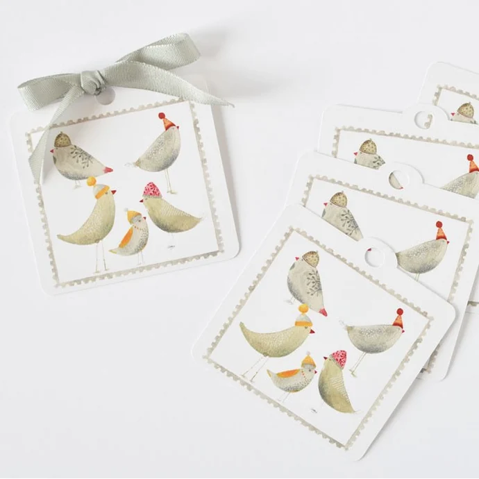 MANKAI Paper / Vánoční cedulky Ptáčci - 5 ks