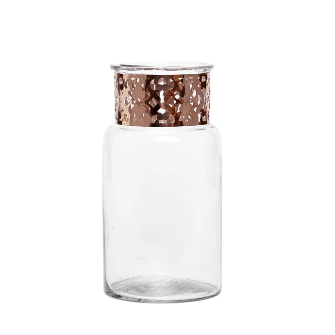 Hübsch / Sklenená váza Copper 22cm