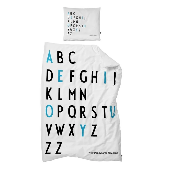 DESIGN LETTERS / Detské obliečky Letters Turquoise 100x140