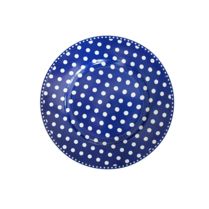 Krasilnikoff / Porcelánový dezertní talíř Dots Dark Blue 20 cm