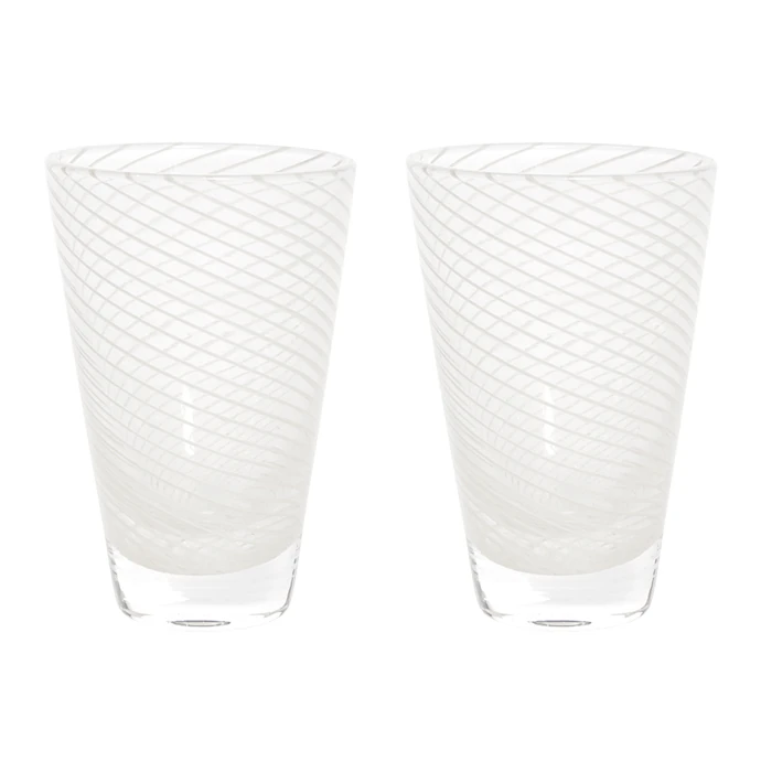 OYOY / Sklenice Yuka Swirl Glass Clear 250 ml - set 2 ks