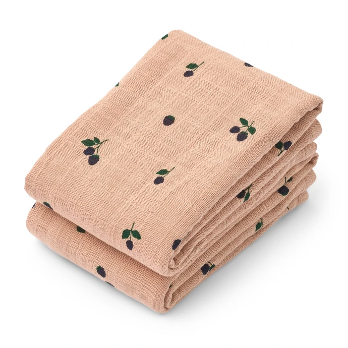LIEWOOD / Mušelínová plena Mini Berry – set 2 ks