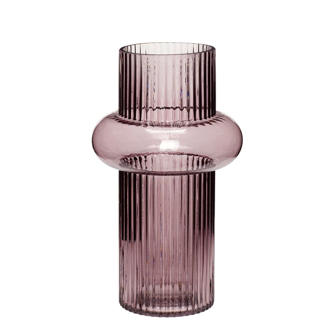 Hübsch / Sklenená váza Pink Glass 28 cm