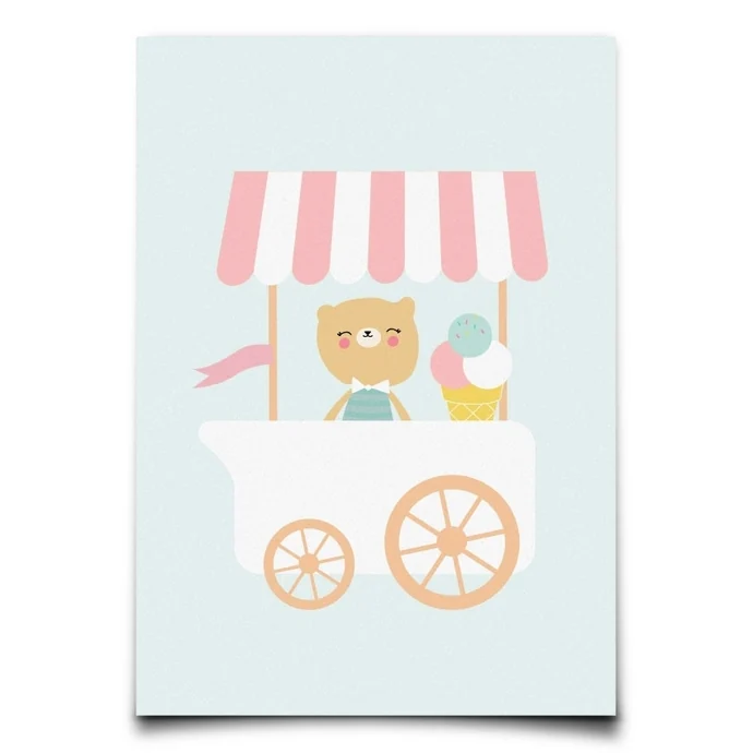 EEF lillemor / Pohľadnica Party Animals – Ice Cream Cart
