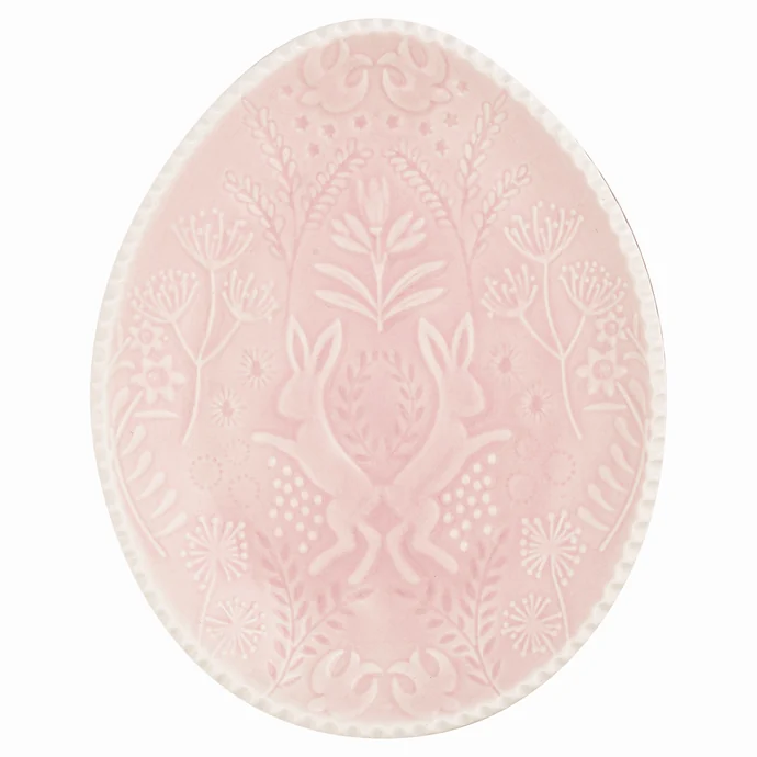 GREEN GATE / Oválný porcelánový talíř Pale pink 15,5 cm