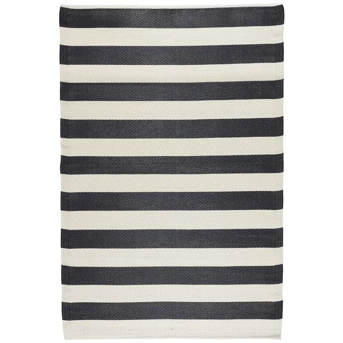 IB LAURSEN / Plastový koberec Recykled Black Stripes 120x180