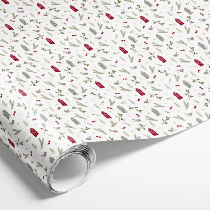 Det Gamle Apotek / Vánoční balicí papír Winter city White – 5 m
