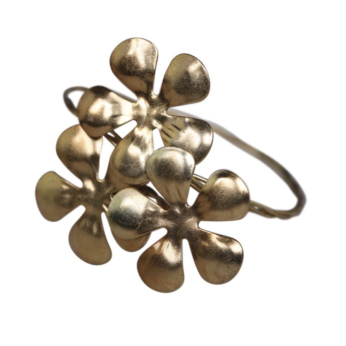 Chic Antique / Kovový kroužek na ubrousky Brass Flowers