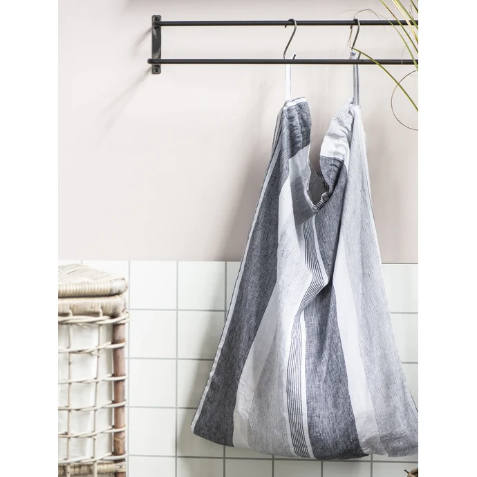IB LAURSEN / Textilné vrece na špinavú bielizeň Grey Stripes