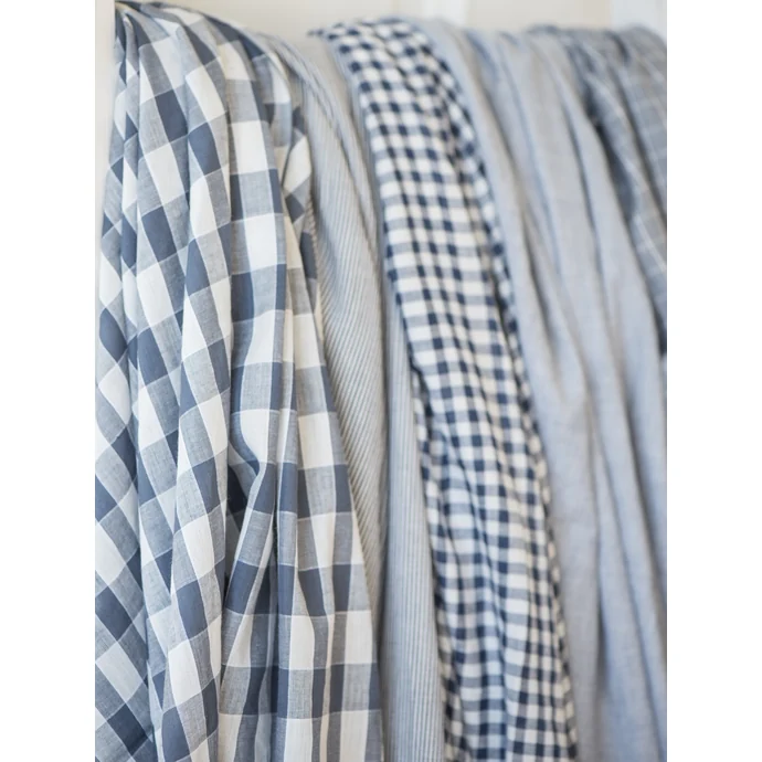 IB LAURSEN / Dámský šátek s třásněmi Blue checkered/striped