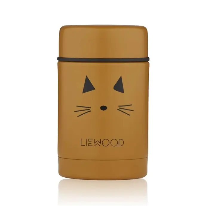 LIEWOOD / Dětská termoska Nadja Cat Mustard Food Jar