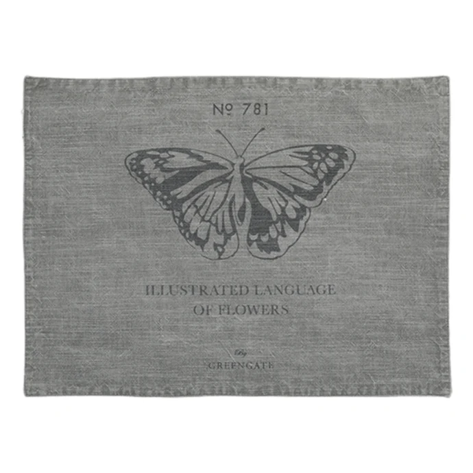 GREEN GATE / Látkové prostírání Butterfly warm grey 45x35