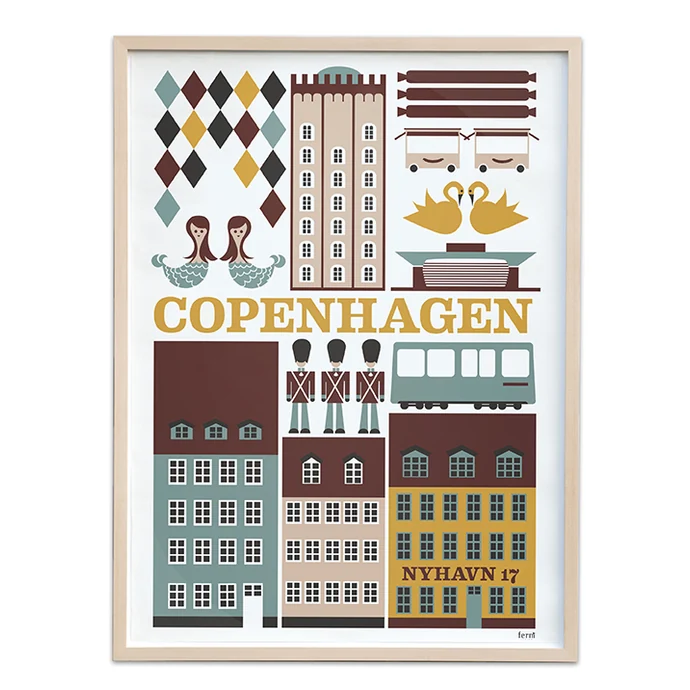 ferm LIVING / Plakát Copenhagen 30x42