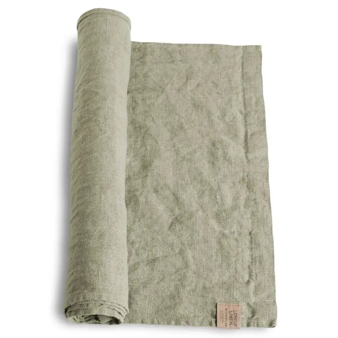 Lovely Linen / Lněný běhoun Avocado Green