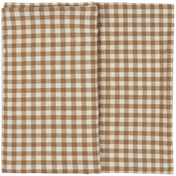 Ib Laursen / Bavlněný ubrus Sebastian Brown/Checks 140 x 140 cm
