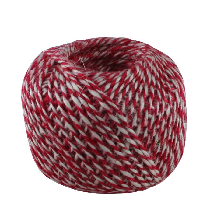 Strömshaga / Jutový povrázok Twine Round Red/White 125 m