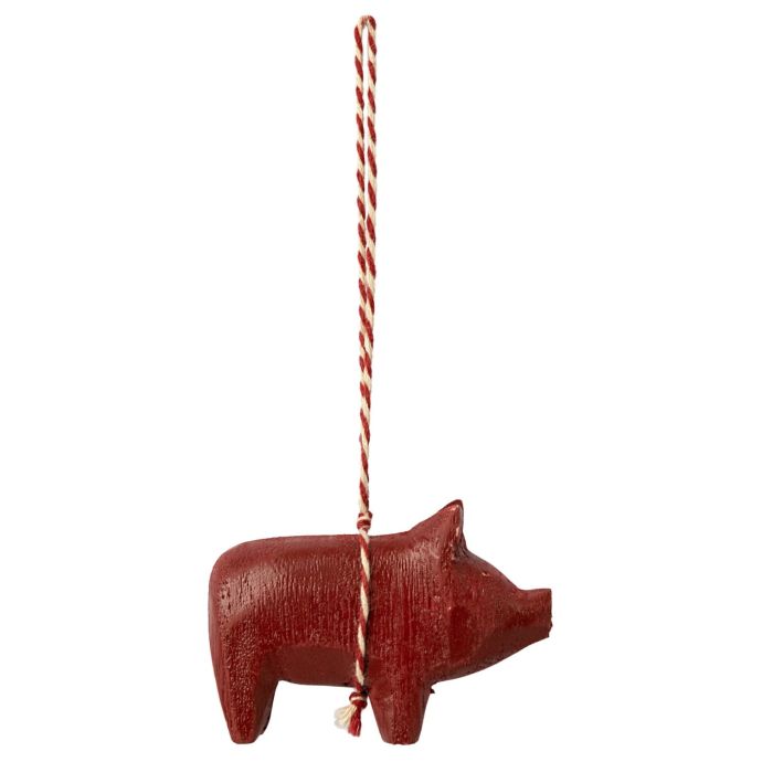 Maileg / Závesná vianočná ozdoba Pig Red
