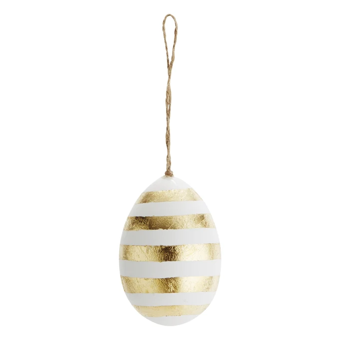 MADAM STOLTZ / Závěsné velikonoční vejce Gold stripes