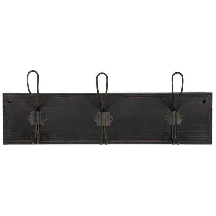 Ib Laursen / Dřevěný věšák Antique Black - 3 háčky