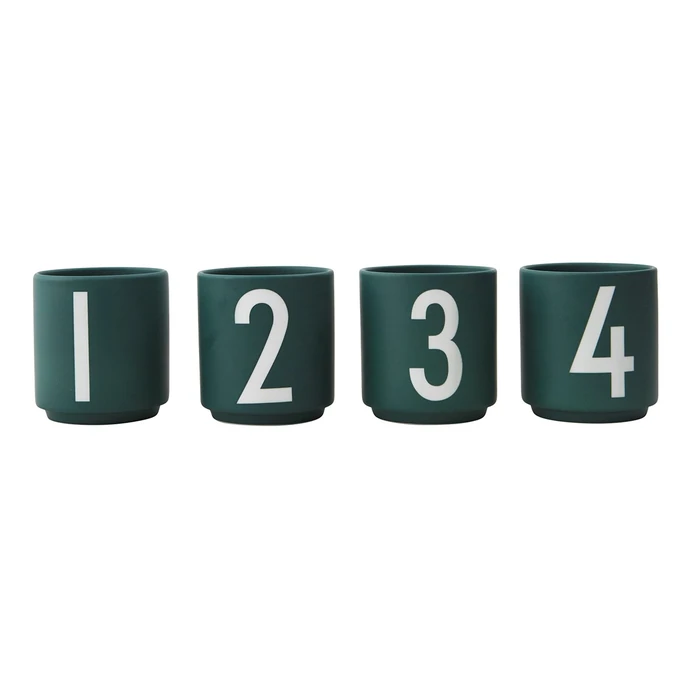 DESIGN LETTERS / Porcelánový hrnček Numbers 100ml - set 4ks