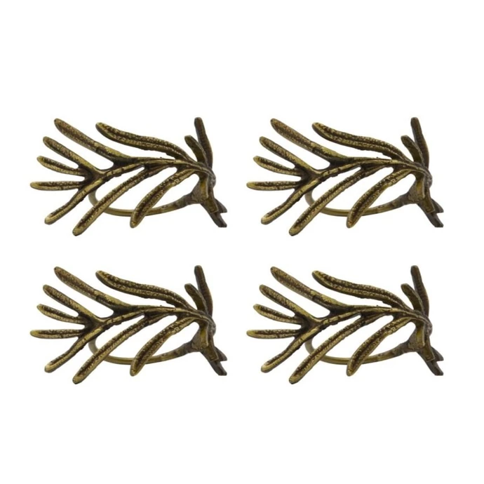 House Doctor / Kroužky na ubrousky Mistle Antique Brass - set 4 ks
