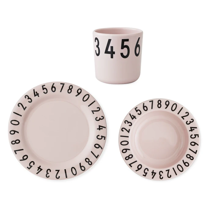 DESIGN LETTERS / Set dětského nádobí The Numbers Pink