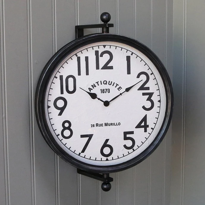 Chic Antique / Nástenné otočné hodiny Antique Coal - 40cm