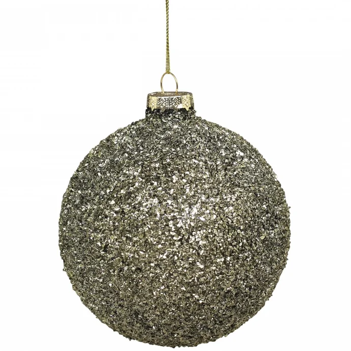 Chic Antique / Skleněná baňka Moss Glitter 10 cm