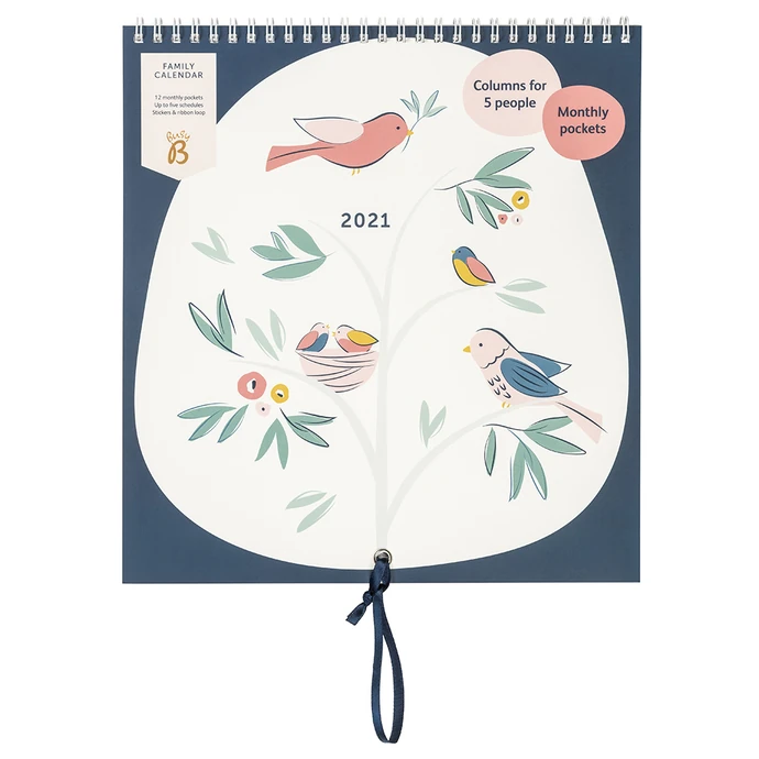 Busy B / Rodinný nástěnný kalendář Birds 2021