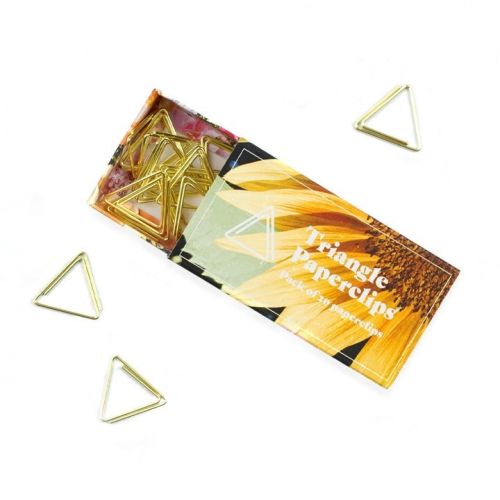 Ohh Deer / Zlaté kancelárske sponky Gold Triangle - Set 20 ks