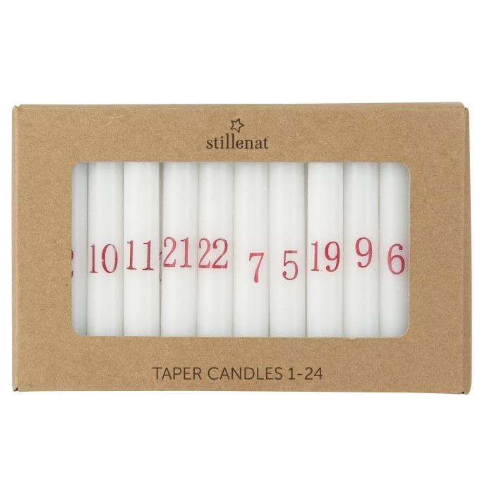 IB LAURSEN / Adventné sviečky 1-24 White/red