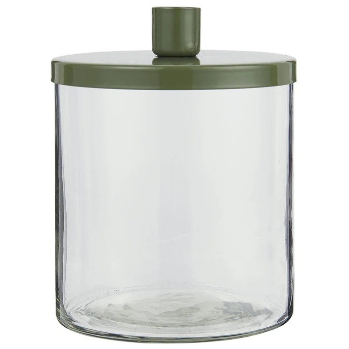 IB LAURSEN / Kovový svícen s úložnou sklenicí Green 16,5 cm