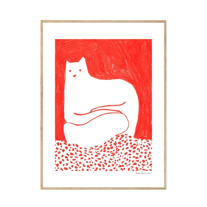 THE POSTER CLUB / Autorský plagát Cat in Red by Cinzia Franceschini 30x40 cm