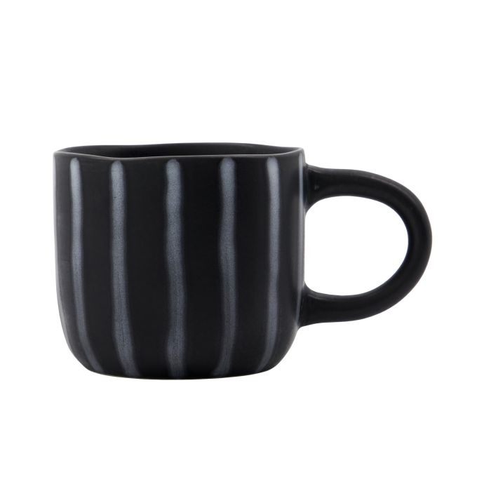 House Doctor / Kameninový hrnček Line Black/Brown 300 ml