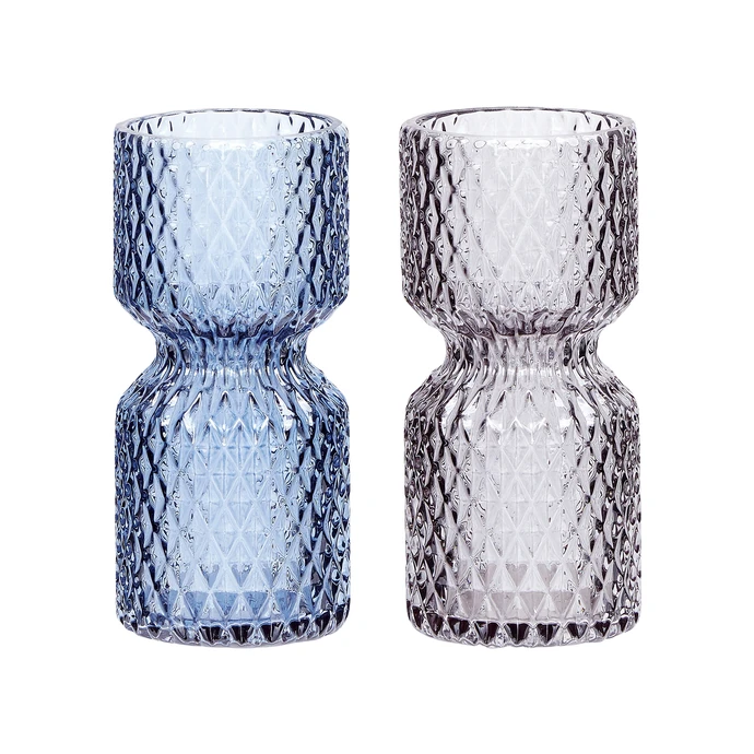 Hübsch / Skleněná váza Hyacinth Blue/grey