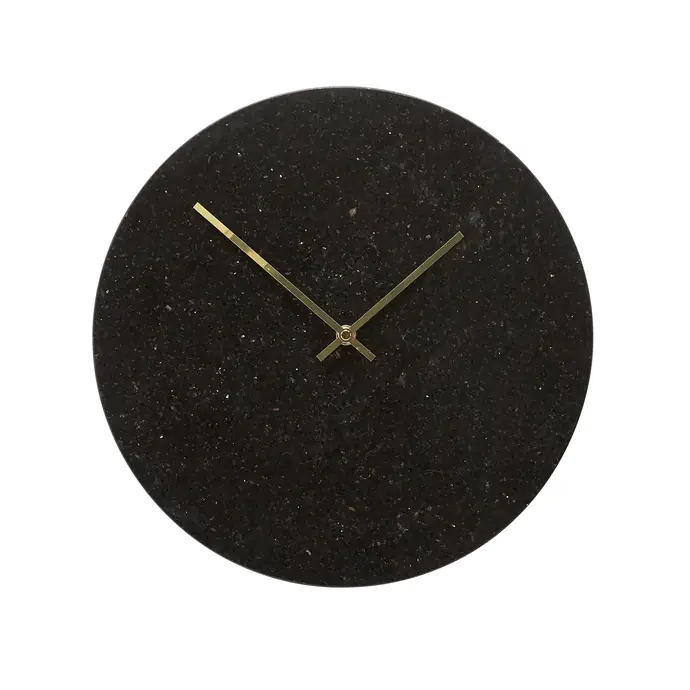 Hübsch / Nástenné mramorové hodiny Black Gold