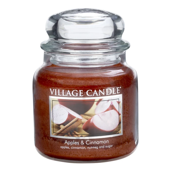 VILLAGE CANDLE / Svíčka ve skle Apple Cinnamon - střední