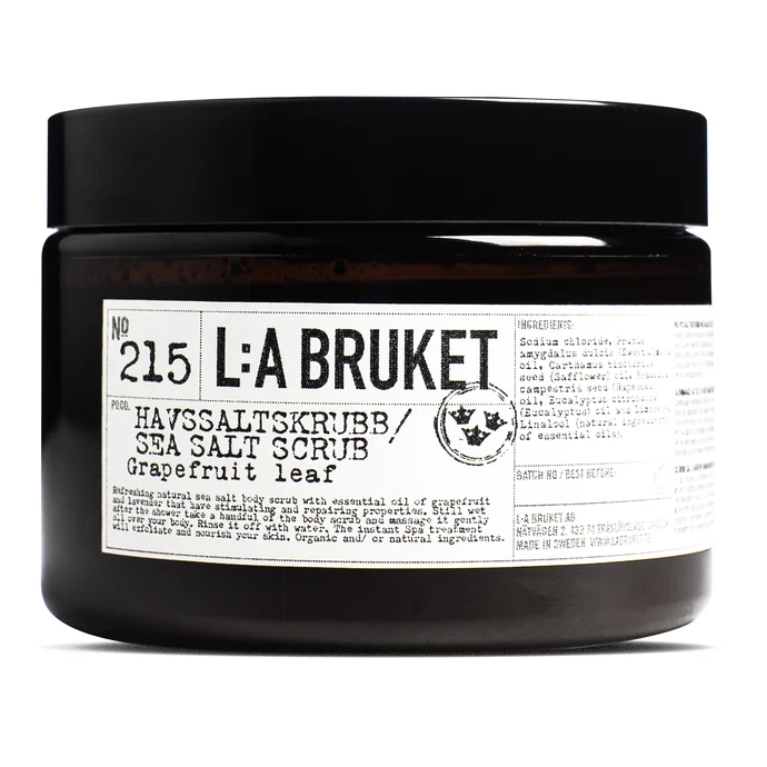 L:A BRUKET / Telový peeling Sea Salt Grapefruit Leaf 420g