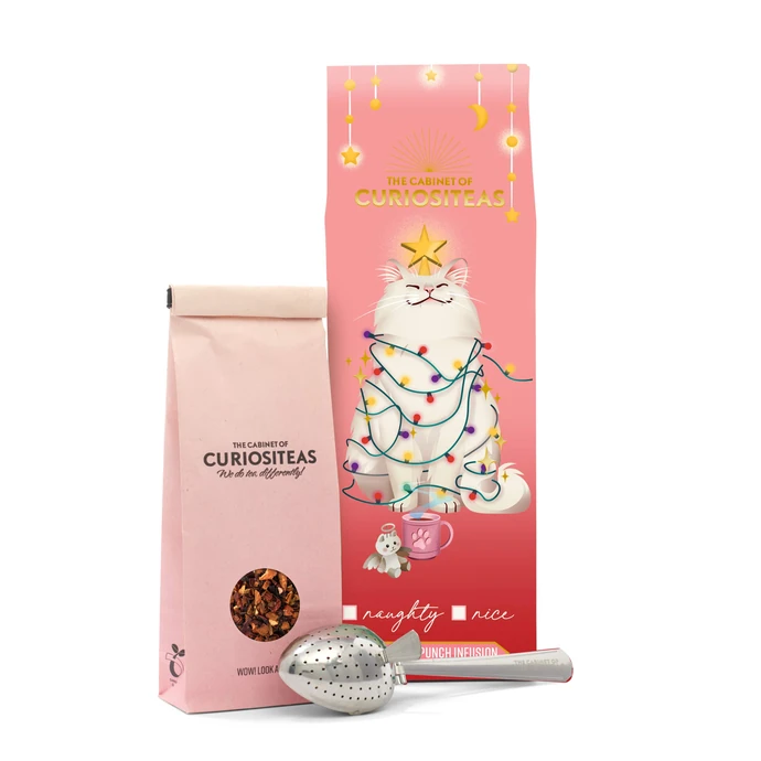 The Cabinet of CURIOSITEAS / Vánoční ovocný čaj Cat / Cranberry punch 70 g + sítko