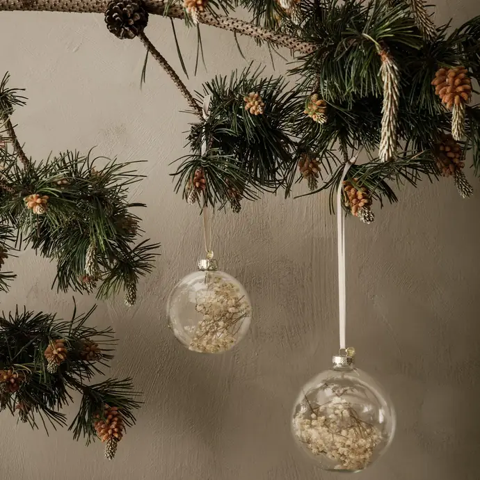 ferm LIVING / Vánoční baňka Flora Ornaments - set 4 ks