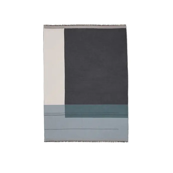 Ferm Living / Bavlněný přehoz Dusty Blue