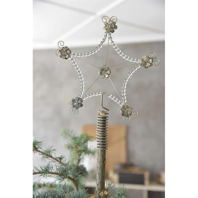 Jeanne d'Arc Living / Vianočná hviezda na stromček Antique Silver