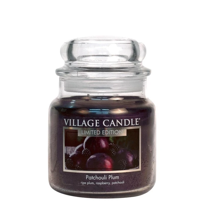 VILLAGE CANDLE / Svíčka ve skle Patchouli Plum - střední