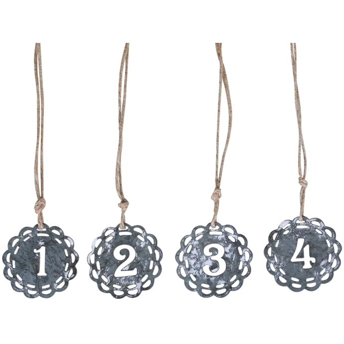 Chic Antique / Kovové adventní štítky - set 4 ks