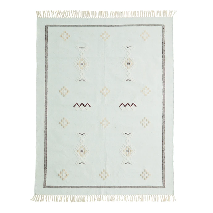 MADAM STOLTZ / Bavlnený koberec Mint Off White 120 × 180 cm