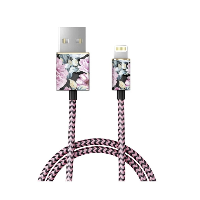iDeal of Sweden / Textilný USB kábel na iPhone Peony Garden 1m