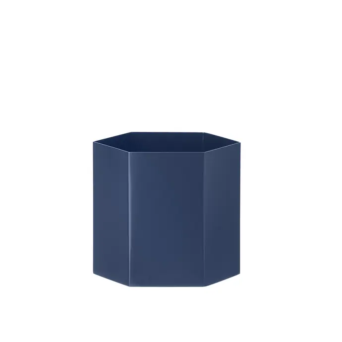 Ferm Living / Kovový květník Hexagon Blue L