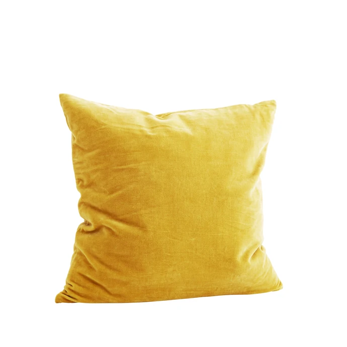 MADAM STOLTZ / Zamatová obliečka na vankúš Curry yellow 50x50 cm