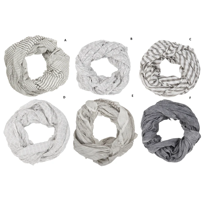 IB LAURSEN / Bavlněný šátek Grey Pattern