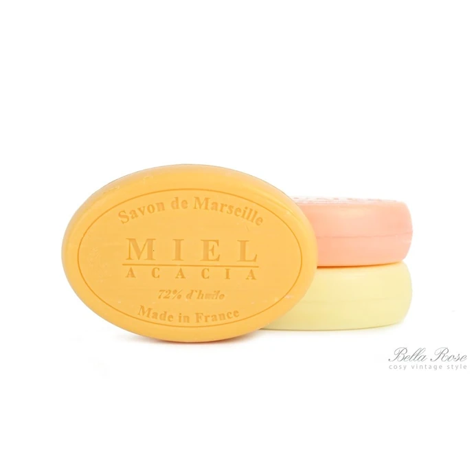 LE CHATELARD / Marseillské mydlo 100 g ovál - med a mimosa